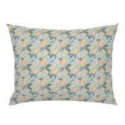 Citrus and Mint, on blue, small