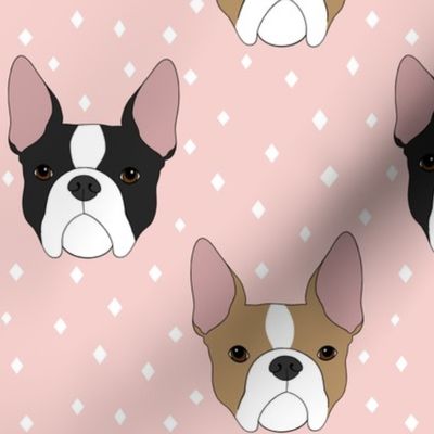 Boston Terriers - Light pink