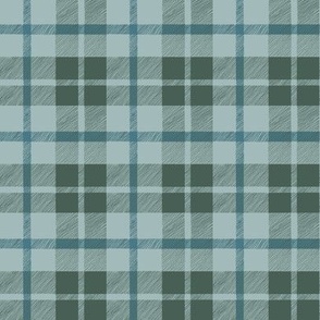 hand drawn plaid - teal blue