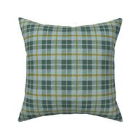 hand drawn plaid - mustard and blue