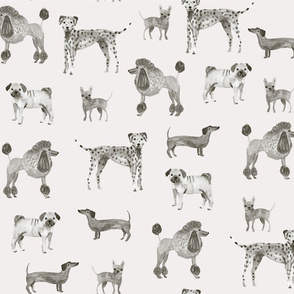 Black and White Dogs - Large Scale