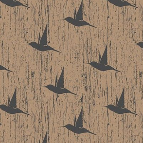 BKRD Hummingbirds - Charcoal Taupe 6x6