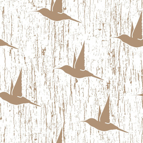 BKRD Hummingbirds - Taupe White 24x24