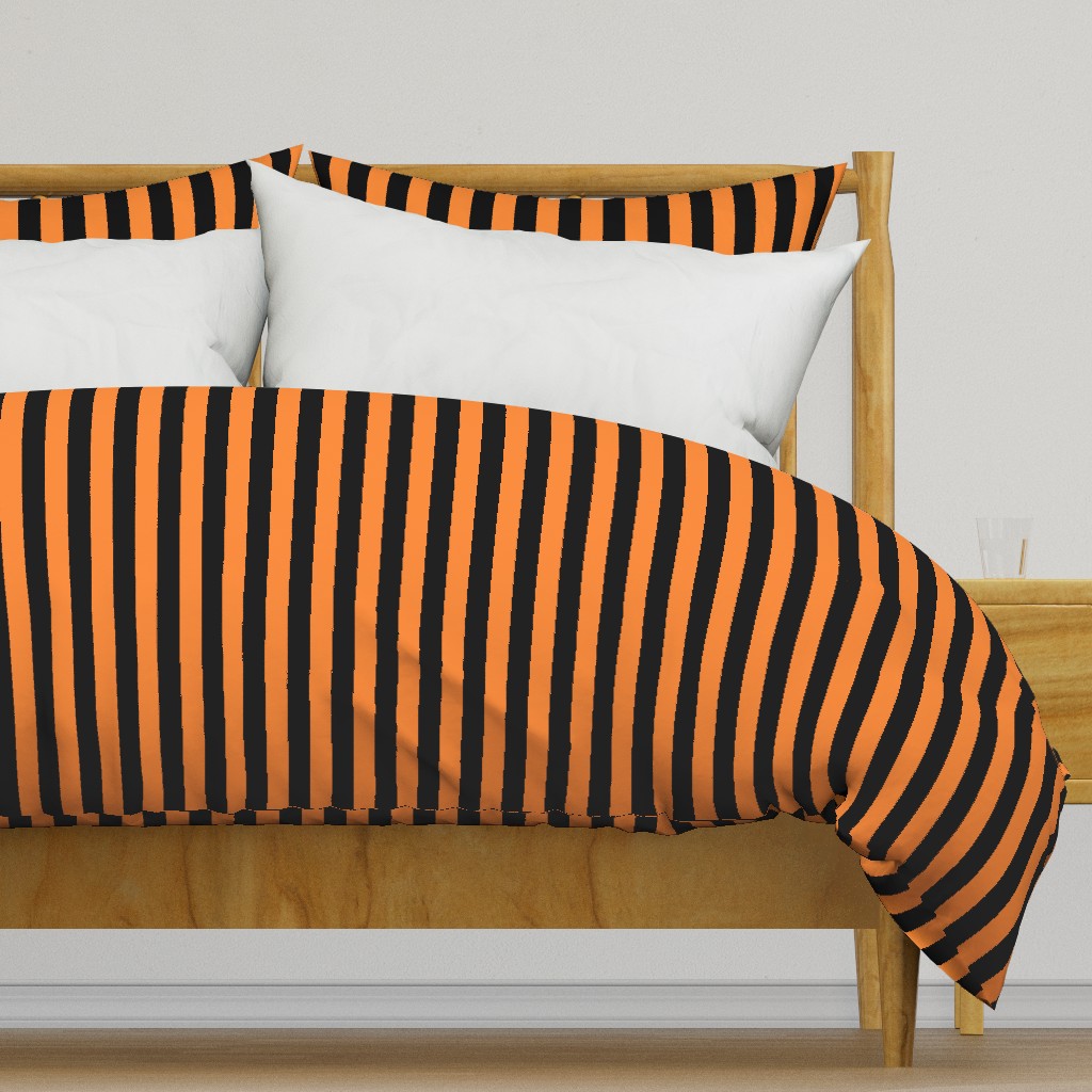 1" Thick Vertical Stripes Pattern | Halloween Orange Collection