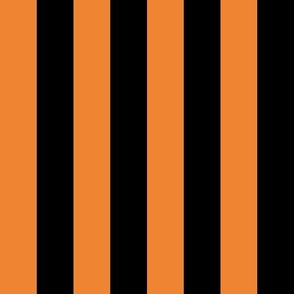 1" Thick Vertical Stripes Pattern | Halloween Orange Collection