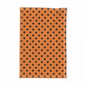 2" Large Polka Dot Repeat Pattern | Black on Orange