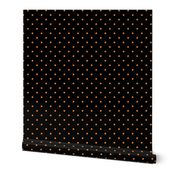 1" Medium Polka Dot Repeat Pattern | Orange on Black