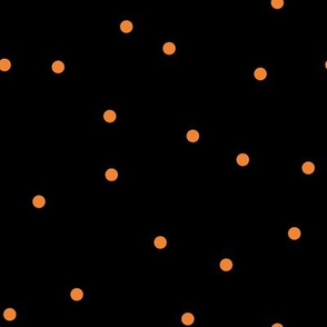 Random Confetti Dot Pattern | Orange on Black
