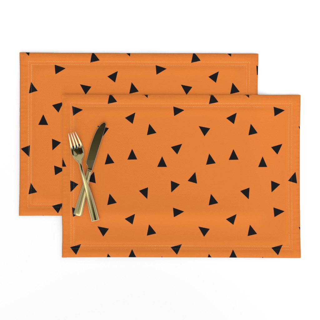 Random Triangle Pattern | Black on Orange