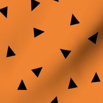 Random Triangle Pattern | Black on Orange