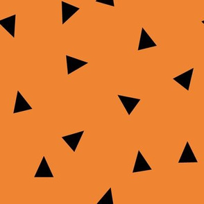 Random Triangle Pattern | Black on Orange