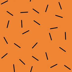 Cupcake Sprinkles Pattern | Black on Orange