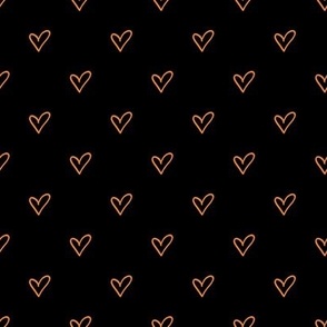 Valentine's Day Heart Outline Pattern | Halloween Orange Collection