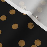 Sprinkle Dot - gold on black 1/2 inch
