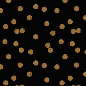 Sprinkle Dot - gold on black 1/2 inch