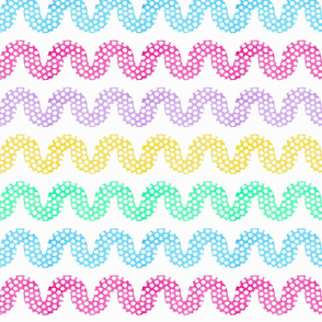 Polka dot pastel rainbow watercolour squiggles 