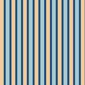 Sunrise Stripes (#1) - Narrow Ribbons of Classic Blue with Malibu and Tequila Sunrise