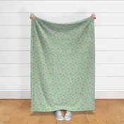 Happy Cute Playful Corgi , Sleeping and playing dogs and Paws on Mint green Background