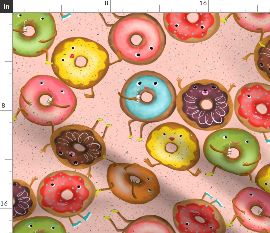 dancing donuts // rose // large scale
