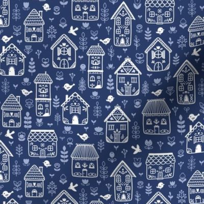 Scandi home sweet home - navy - small scale