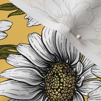 Daisies on yellow 