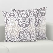 Watercolor damask - storm - large scale