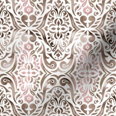 Watercolor damask - neutral - small scale