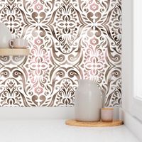 Watercolor damask - neutral - large scale