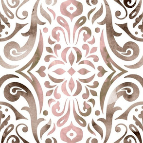 Watercolor damask - neutral - large scale