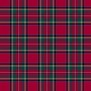 Royal Stewart / Stuart tartan, thinner blue lines, 2.5" cooler colors