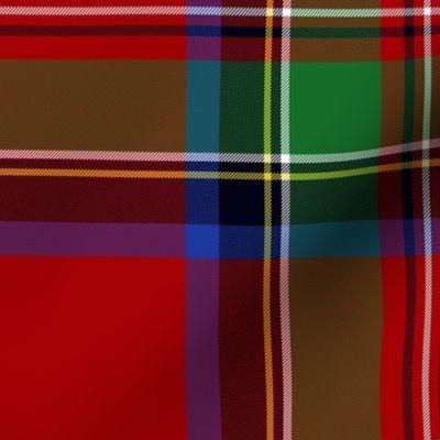 Royal Stewart / Stuart tartan, 12" bright 