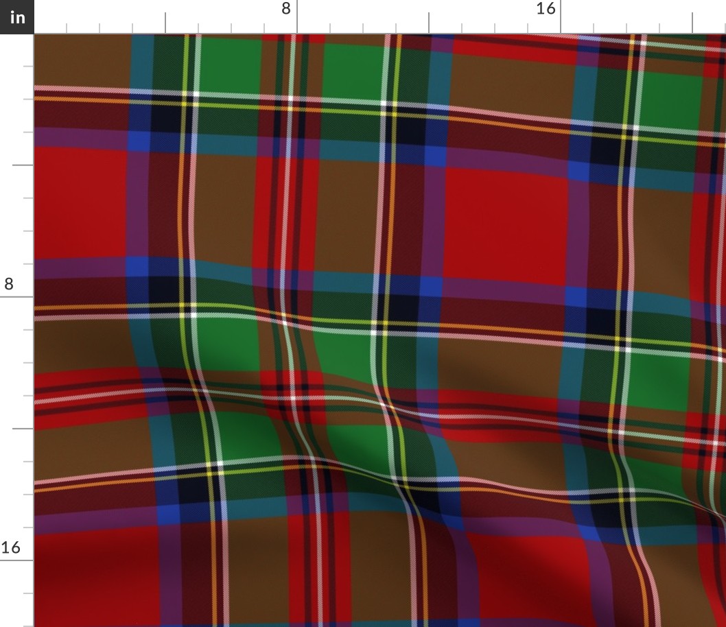 Royal Stewart / Stuart tartan, 12" bright 