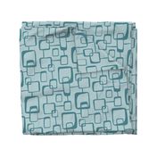 On The Quad - Mid Century Modern Geometric Textured Malibu Blue Teal Large Scale