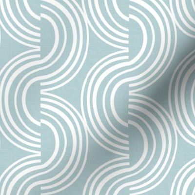 Wander - Geometric Stripe Textured Malibu Blue White Regular Scale