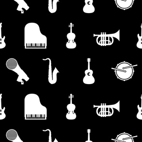 Musical Instruments with Black Background (Large Scale)