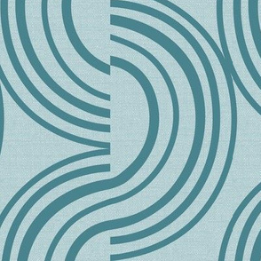 Wander - Geometric Stripe Textured Malibu Blue Teal Large Scale