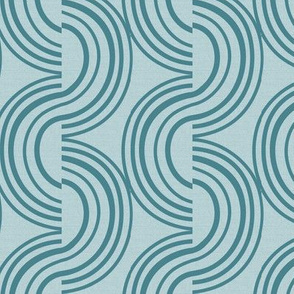Wander - Geometric Stripe Textured Malibu Blue Teal Regular Scale