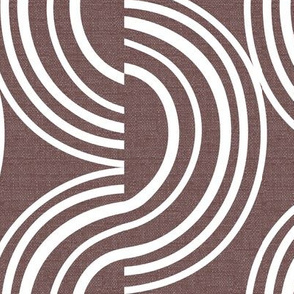 Wander - Geometric Stripe Textured Malibu Earthen Brown White Large Scale