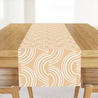 Wander - Geometric Stripe Textured Malibu Sunrise White Large Scale