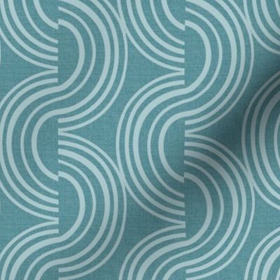Wander - Geometric Stripe Textured Malibu Teal Blue Regular Scale