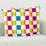 white and rainbow varigate checkerboard