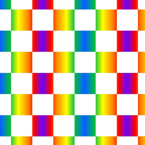 white and rainbow varigate checkerboard
