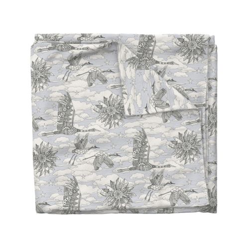 steampunk crane toile lavender