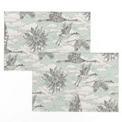 steampunk crane toile mint