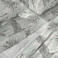 steampunk crane toile mint