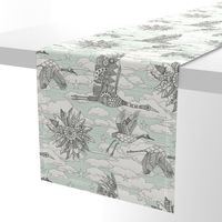 steampunk crane toile mint