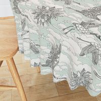 steampunk crane toile mint