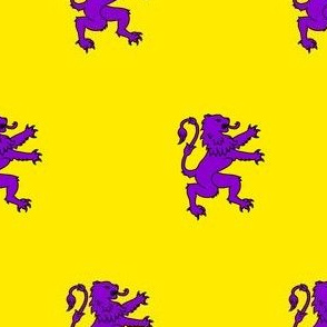 Or, a lion rampant contourny purpure