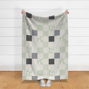 rotated - moss green cheater quilt wholecloth