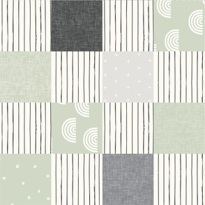 rotated - moss green cheater quilt wholecloth